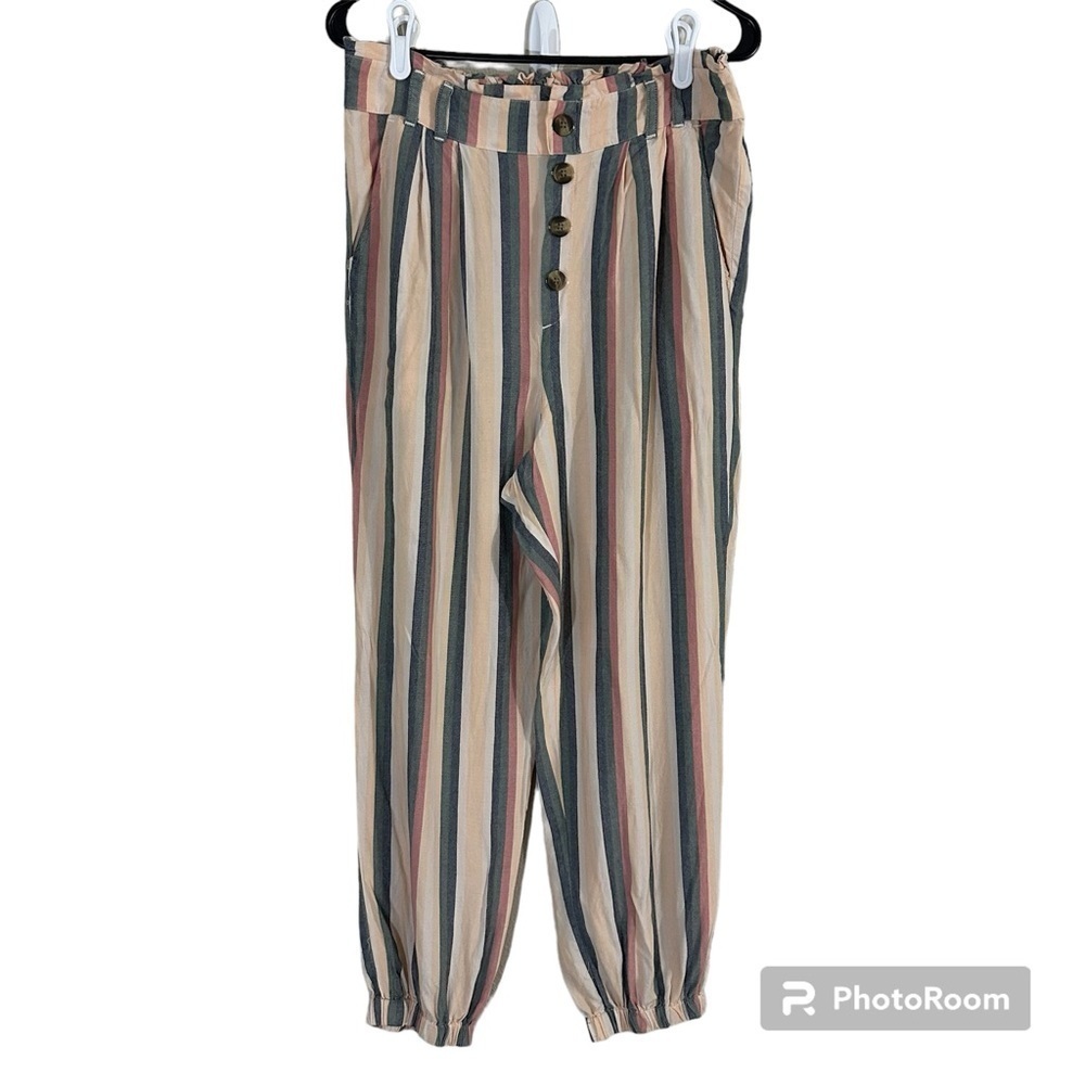 American Eagle outfitters- multicolored striped linen/jogger pants size large